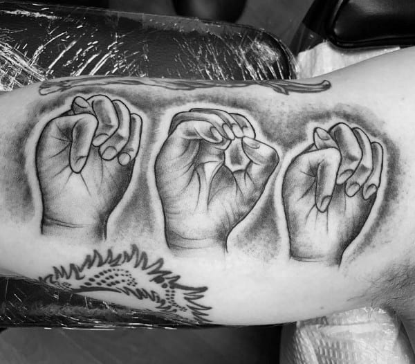 Male Sign Language Themed Tattoo Inspiration