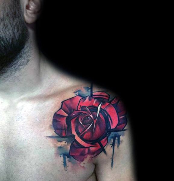 Male Tattoo Ideas Badass Rose Flower Themed