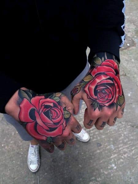 Male With Badass Rose Tattoos