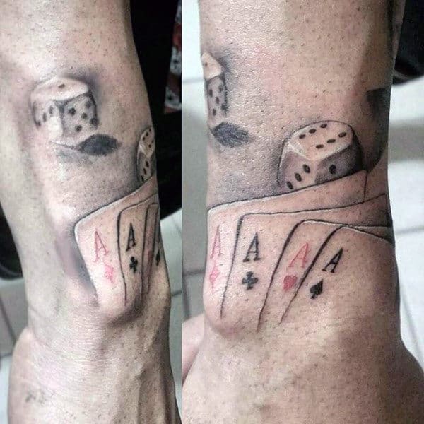 Male With Playing Card Wrist Tattoo