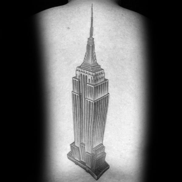 Man With Empire State Building Tattoo Design
