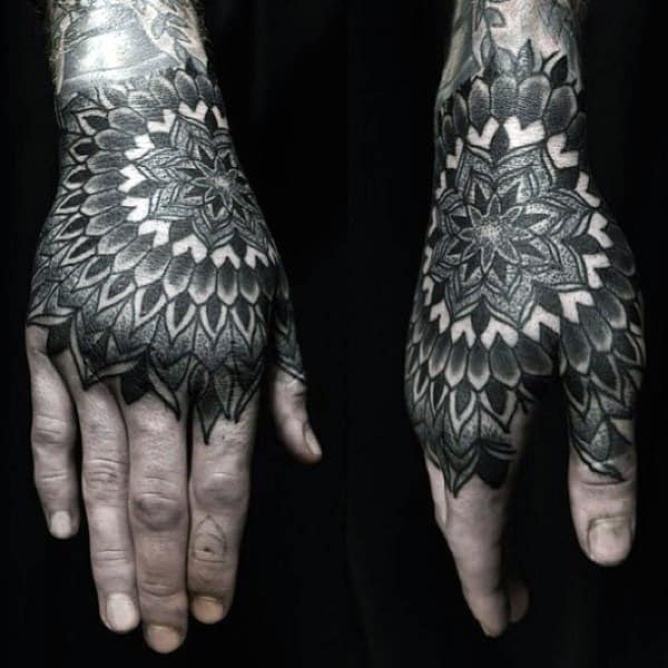 Mandala Geometric Mens Tattoos On Hands