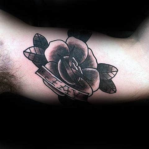 nextluxury arm 2 black and grey rose tattoos
