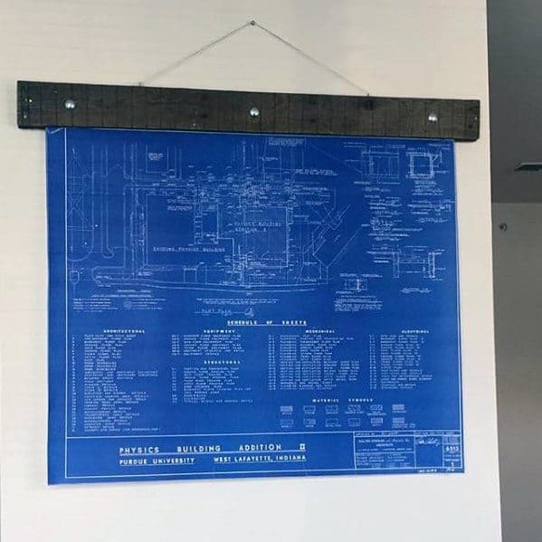 hanging blueprints