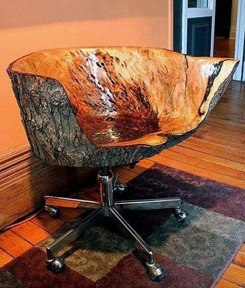 carved wood office chair