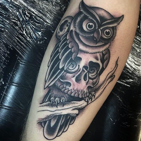 Men's Flying Owl Tattoo