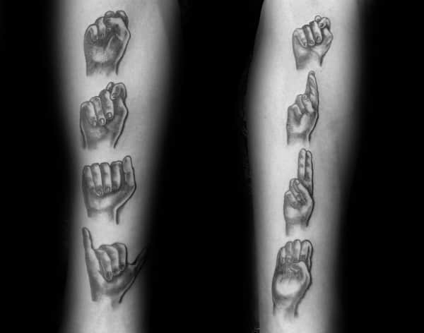 Mens Sign Language Tattoo