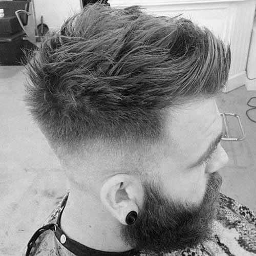 Messy Mens Short Hairstyle With High Fade