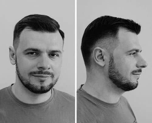 Old School Mens Short Haircut With Taper Fade