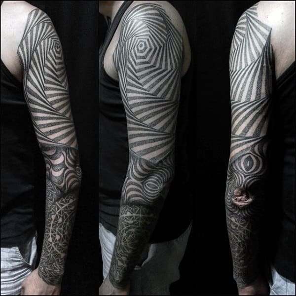 Ouroborus Geometric Male Tattoos
