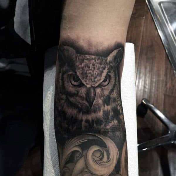Owl Tattoo Designs For Men Inner Arm