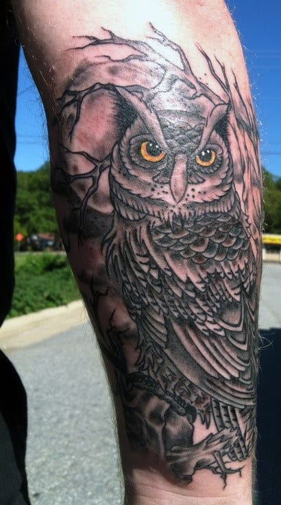 Owl Tattoo Wrist Piece Men