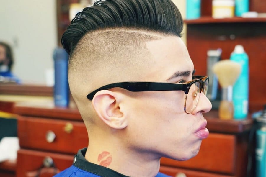 Pompadour With High Skin Fade
