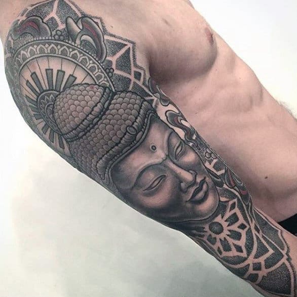 Potrait Sacred Geometry Pattern Tattoos For Men
