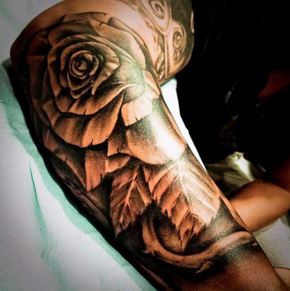 Rose Sleeve For Men's Tattoo Ideas