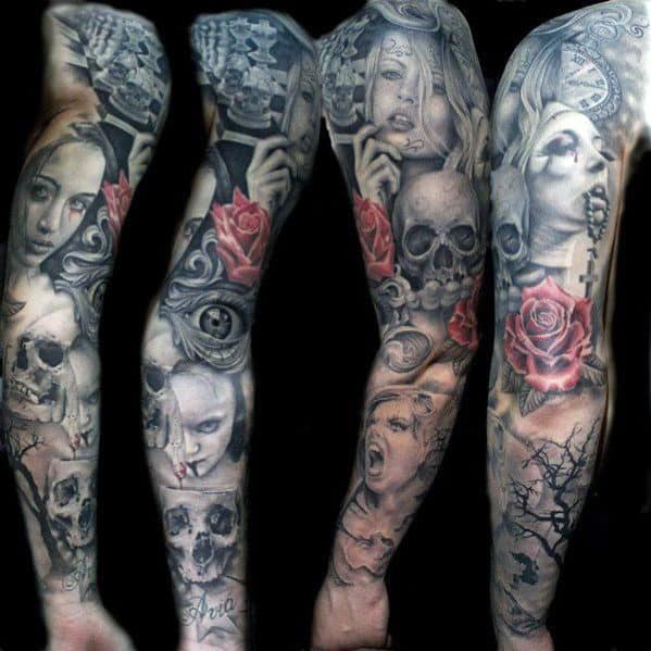 Rose Sleeve Tattoos For Men