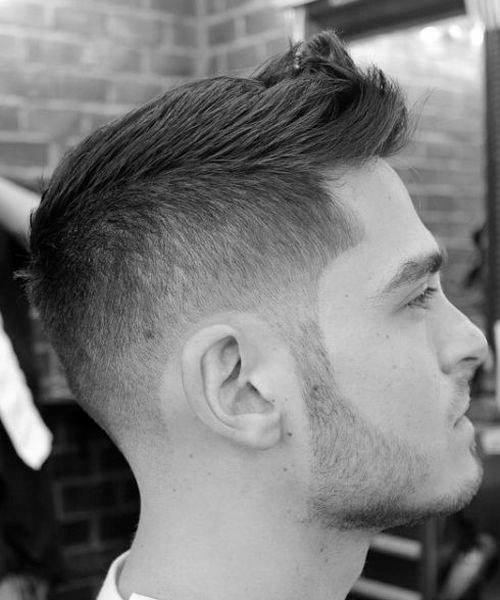 Short Male Haircut Fohawk With Fade On Sides