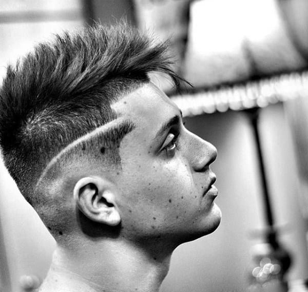 Short Mens Mohawk Fade Hairstyle