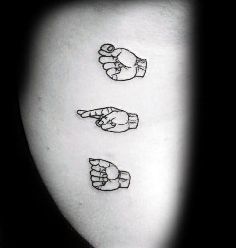 Sign Language Tattoo Designs For Men