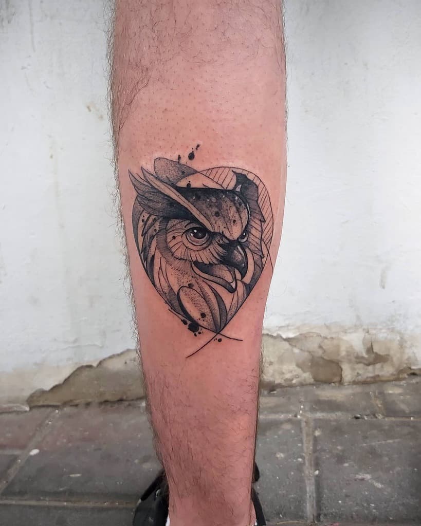 Small Black Owl Tattoos matheuslansky.tattoo