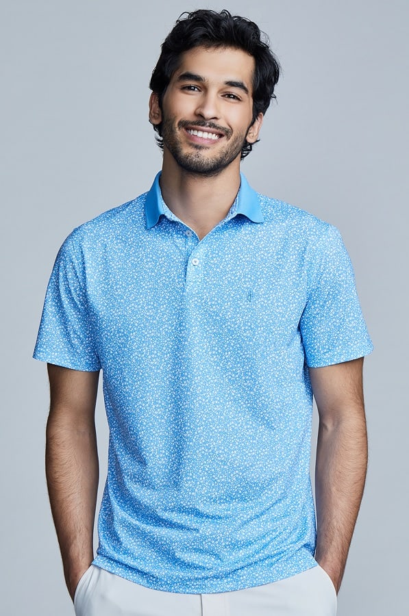 State of Matter Medium Blue Floral Polo