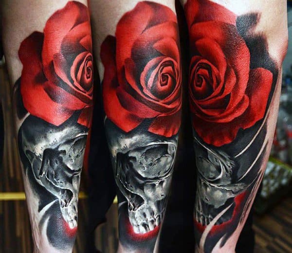 Stylish Mens Badass Flower Rose Tattoos