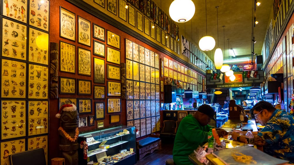 Inside of the 2nd oldest tattoo shop in USA