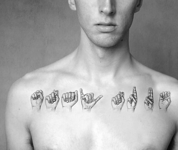 Tattoo Sign Language Ideas For Guys
