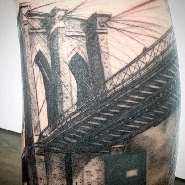 Unique Brooklyn Bridge Tattoo Ideas For Males