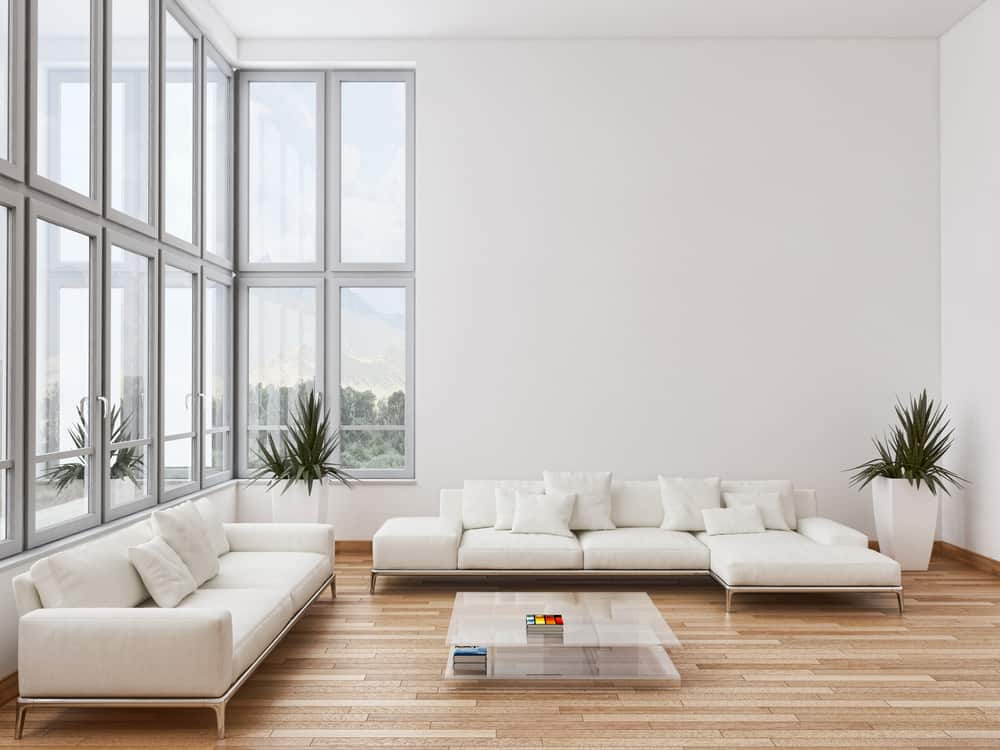White Decor Pieces Minimalist Living Room 1