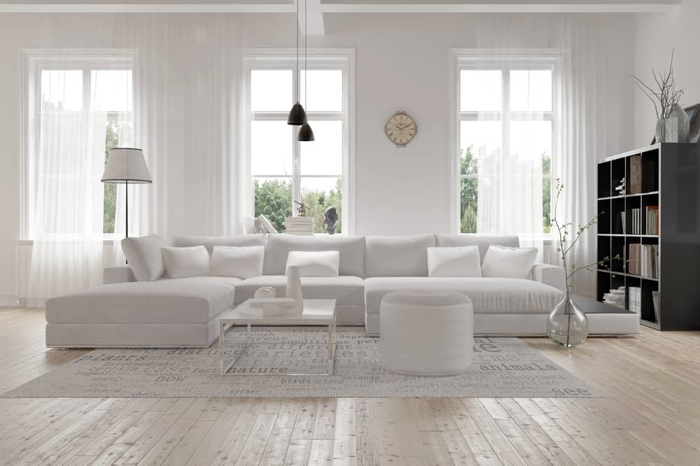 White Decor Pieces Minimalist Living Room 2
