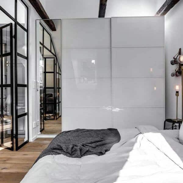 white high gloss modern bedroom closet doors