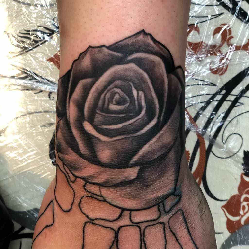 wrist black and grey rose tattoos tattoos_by_bear