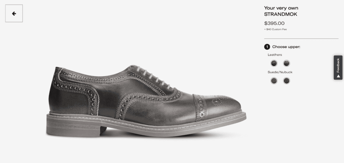 Allen Edmons Custom Made Shoes Options